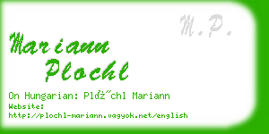 mariann plochl business card